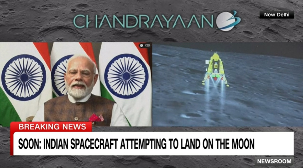 2023 08 23 Modi watching landing