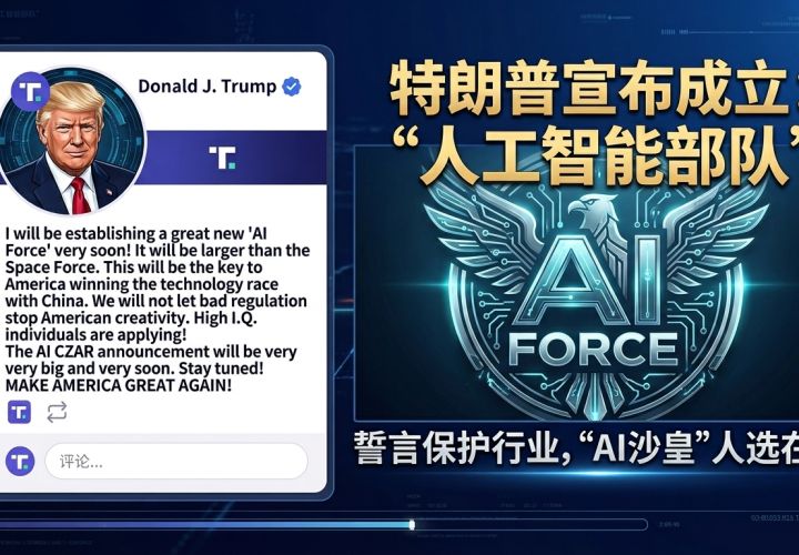 特朗普宣布将组建“人工智能部队”