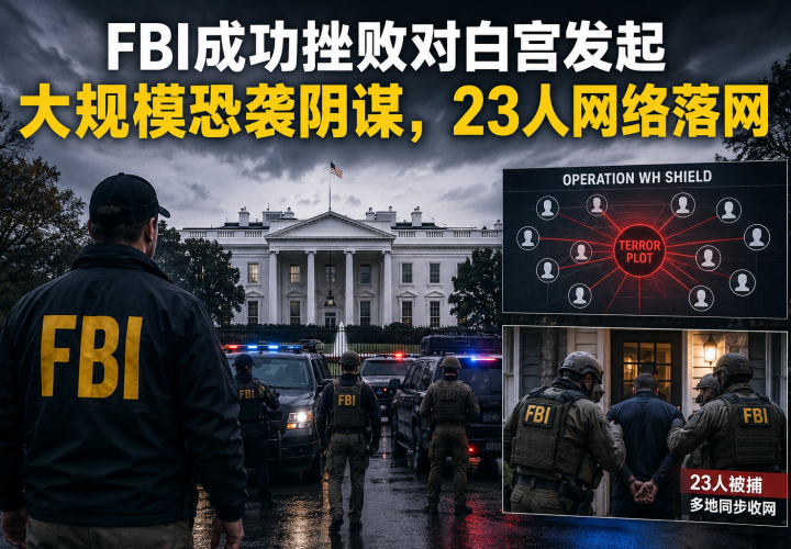 FBI成功挫败对白宫发起大规模恐袭阴谋，破获23人网络