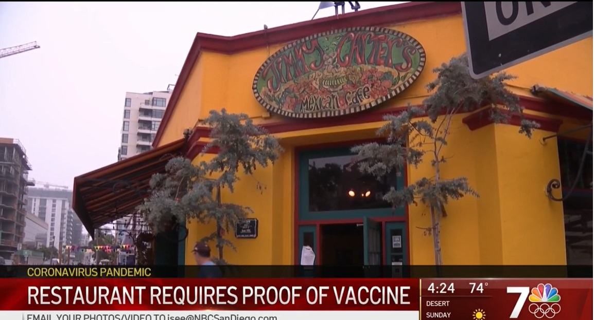 8 7 proof of vaccination restuarants