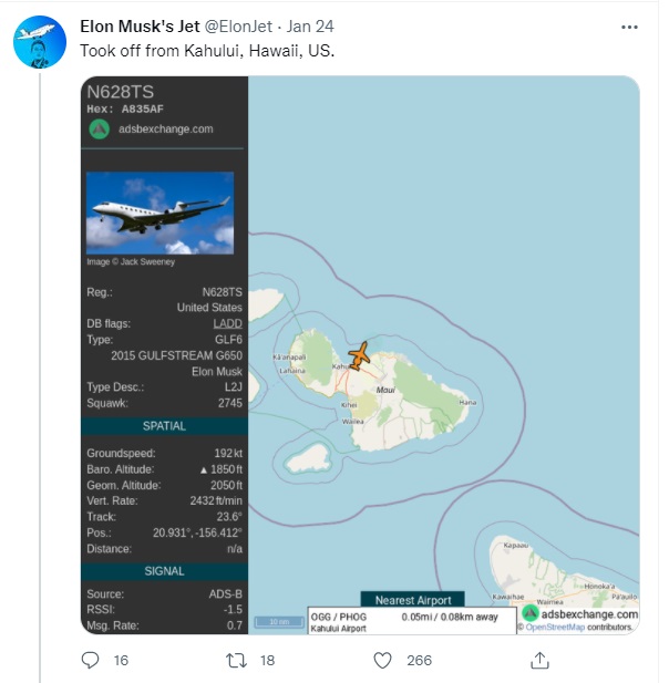 01 27 Elon Musks Jet twitter 3