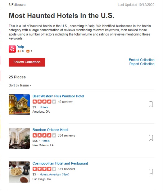 10 20 yelp most haunyed hotels in US