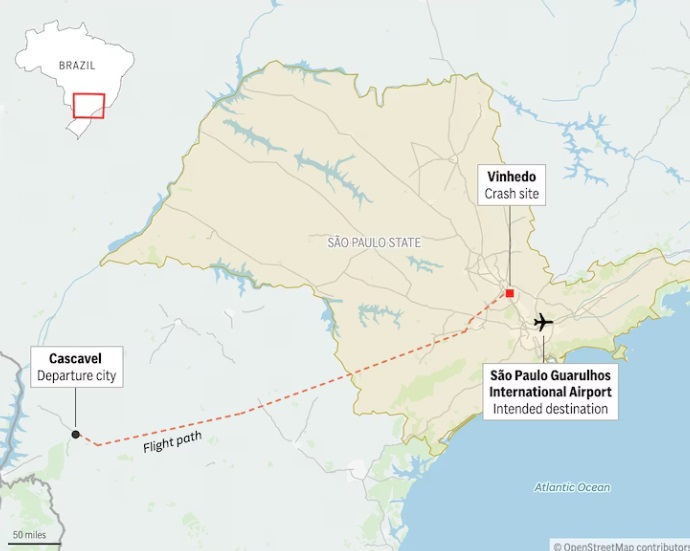 2024 08 09 plane crash brazil map